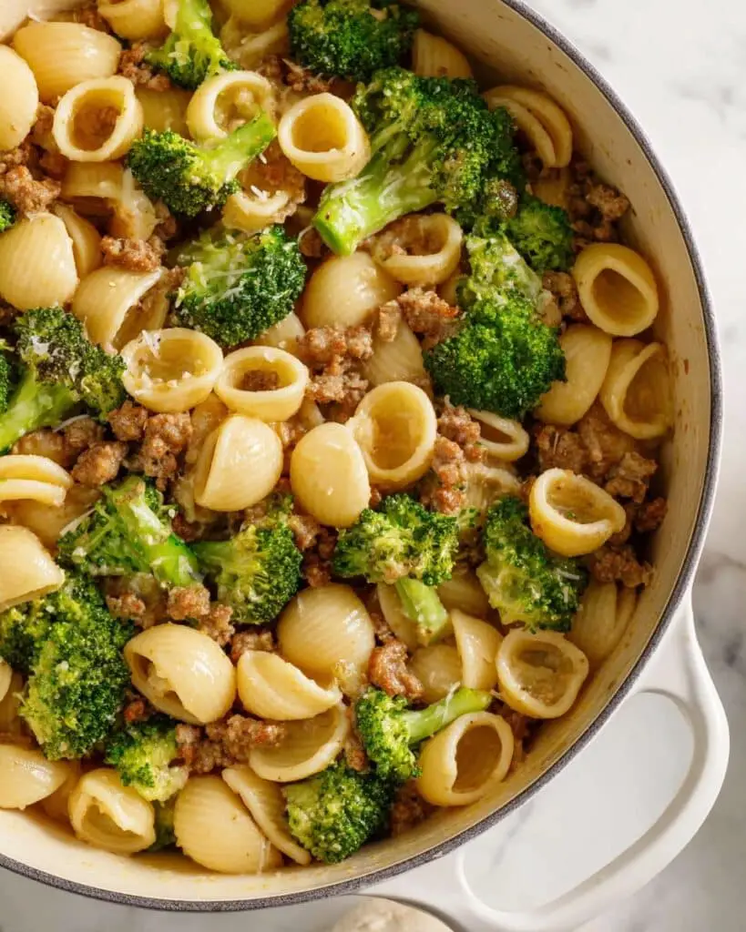 Creamy Italian Sausage and Broccoli Orecchiette Pasta Recipe