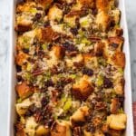 Cornbread and English Muffin Stuffing with Cranberries, Pecans, and Herbs Recipe