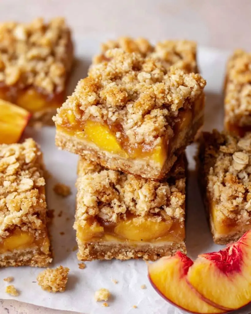 Brown Butter Peach Crumble Bars Recipe