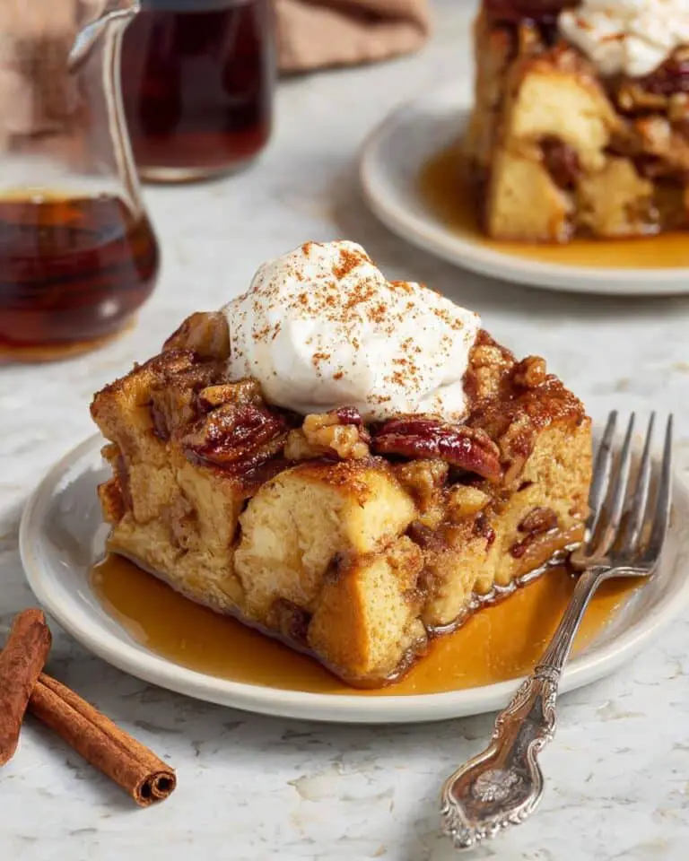 Eggnog French Toast Casserole with Bourbon Maple Syrup Recipe