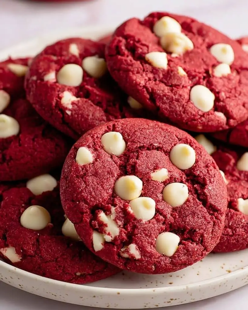 Red Velvet Cake Mix Cookies with White Chocolate Chips Recipe