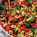 Ground Turkey Stir Fry with Veggies and Nuts Recipe