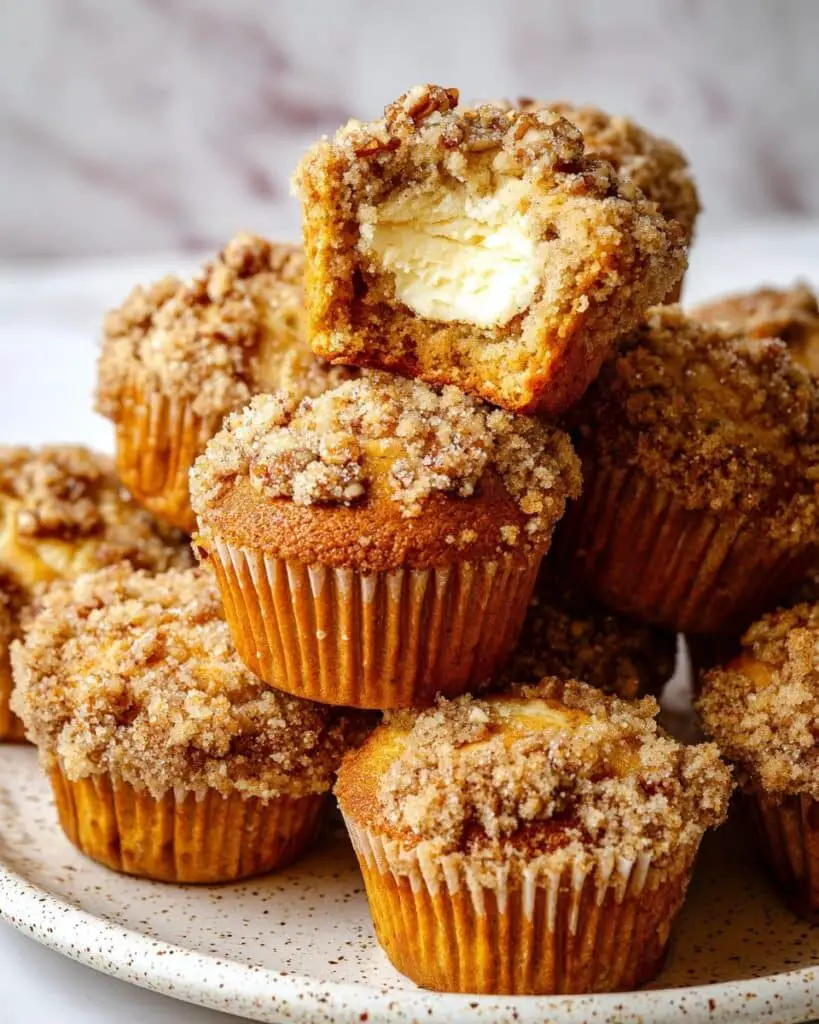 Pumpkin Cheesecake Muffins with Pecan Crumble Recipe