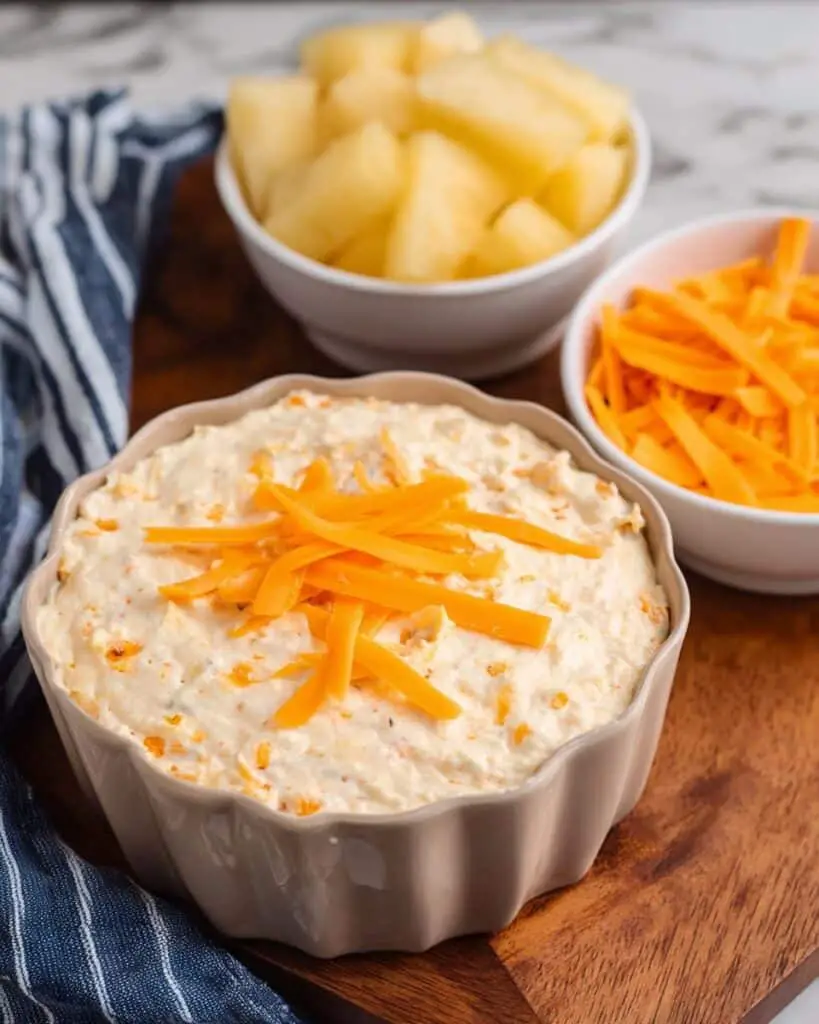 Pineapple Gelatin Salad with Cheddar and Whipped Cream Recipe