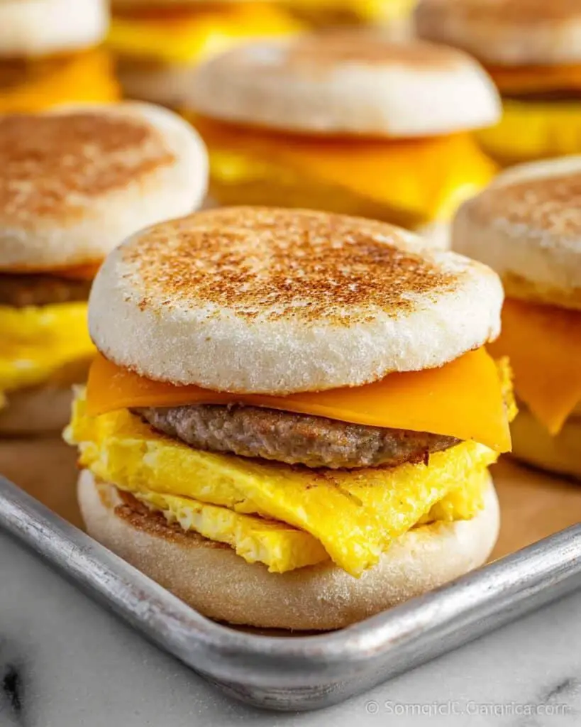 Baked Egg and Sausage Breakfast Sandwiches Recipe