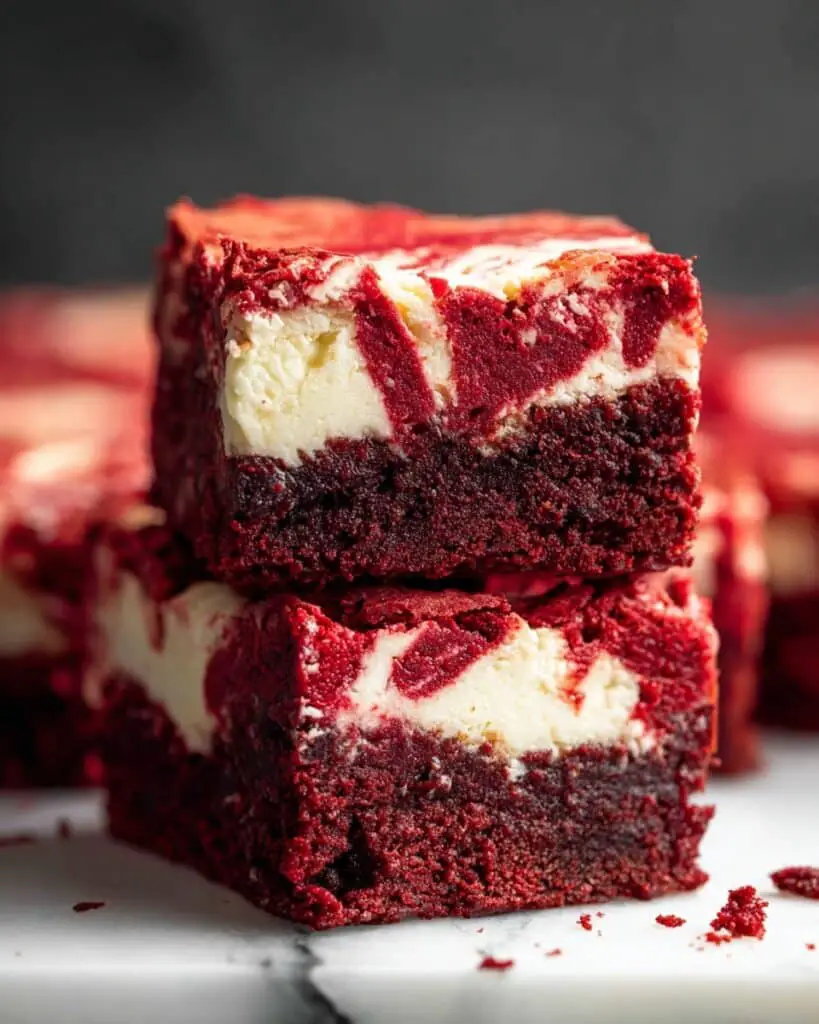 Fudgy Red Velvet Brownies with Cream Cheese Recipe