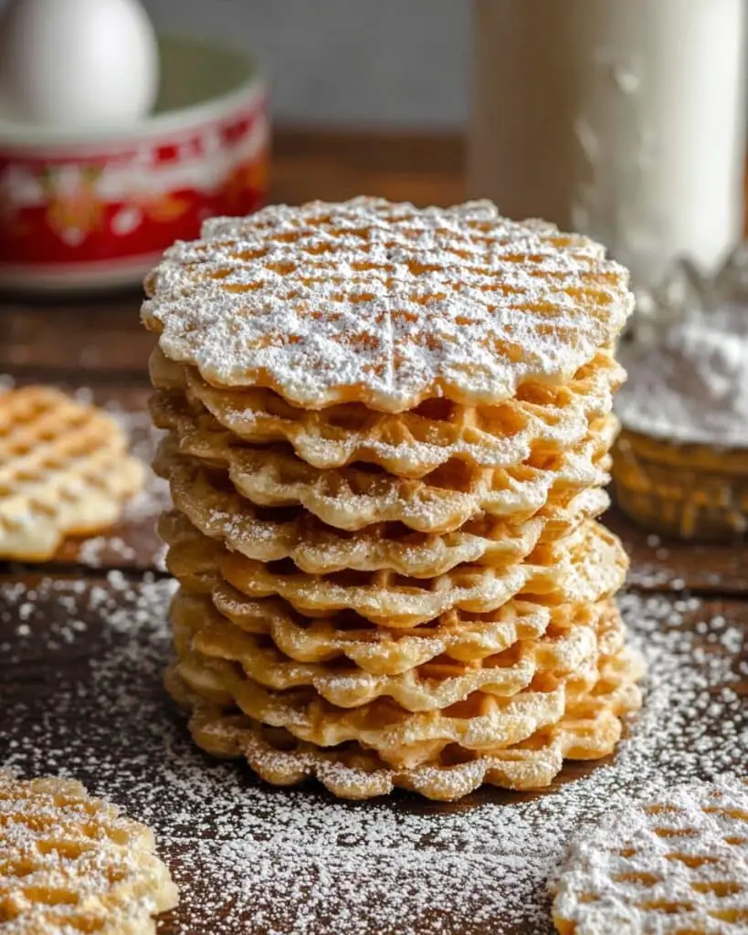 Classic Italian Pizzelle Waffle Cookies Recipe