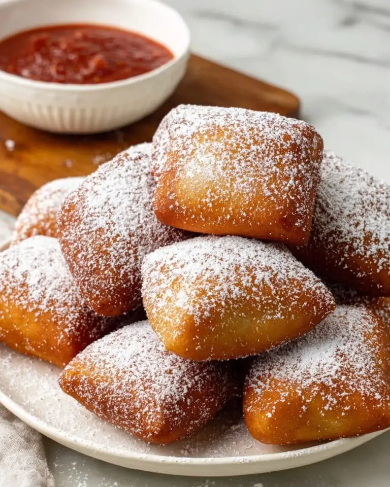 Homemade Beignet Dessert with Powdered Sugar Recipe