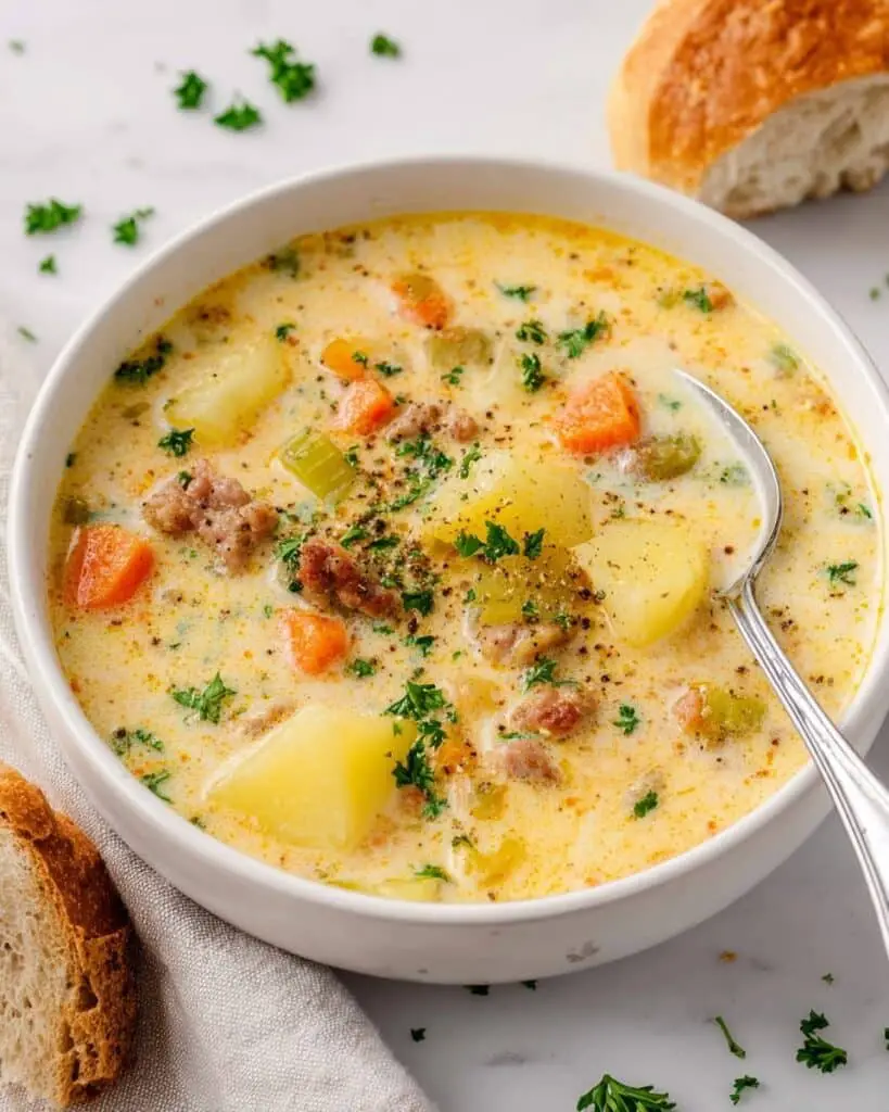 Sausage and Potato Soup with Cheddar Recipe