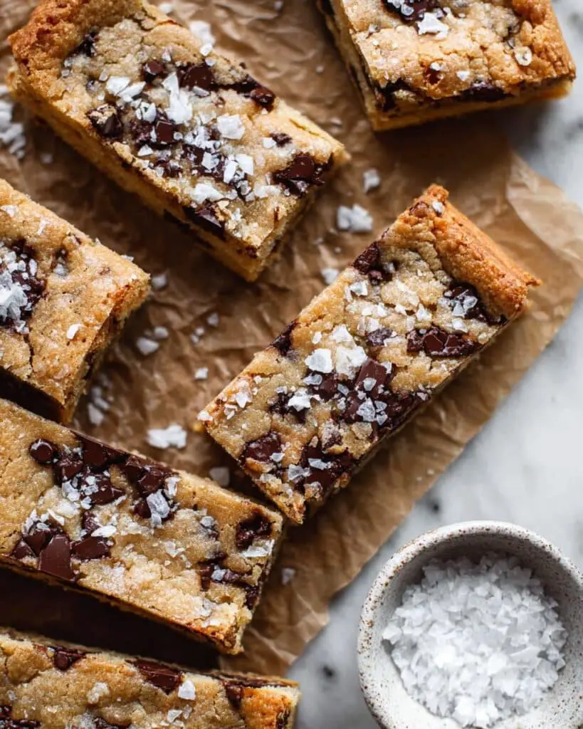 Chewy Brown Butter Blondies with Chocolate Chips Recipe
