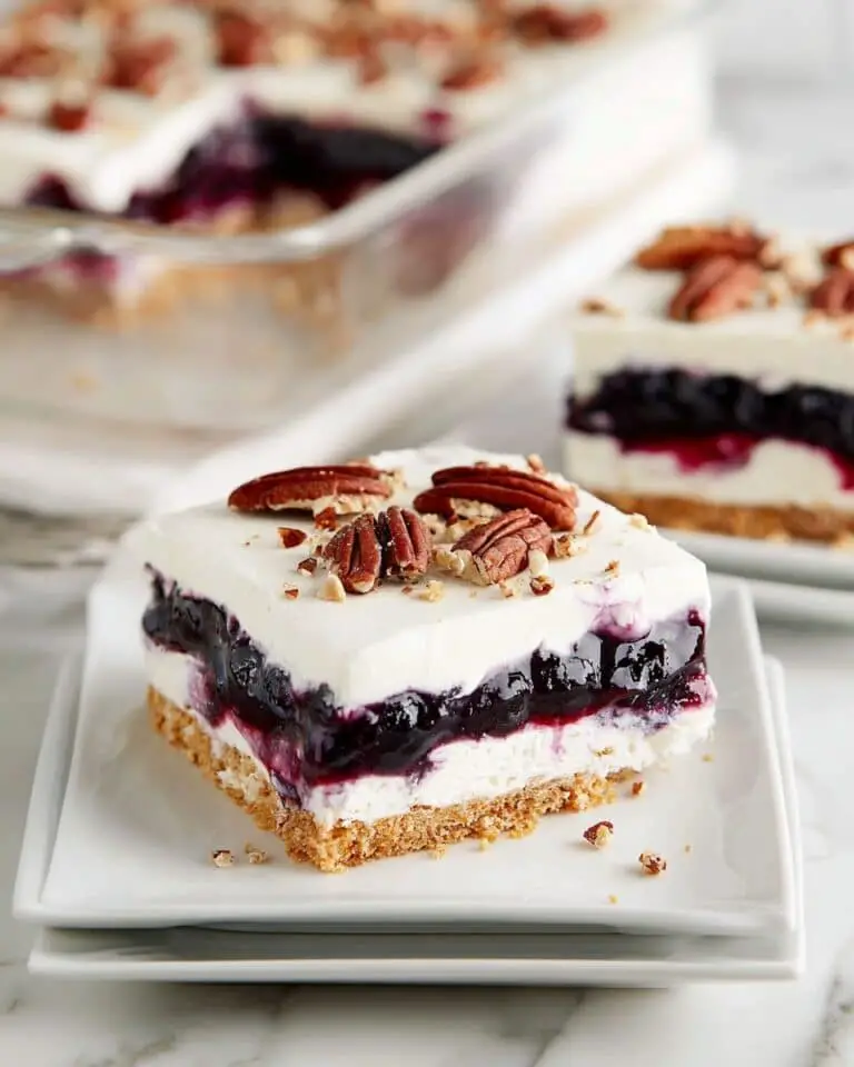 Blueberry Cream Cheese Pie with Graham Cracker Crust and Pecans Recipe