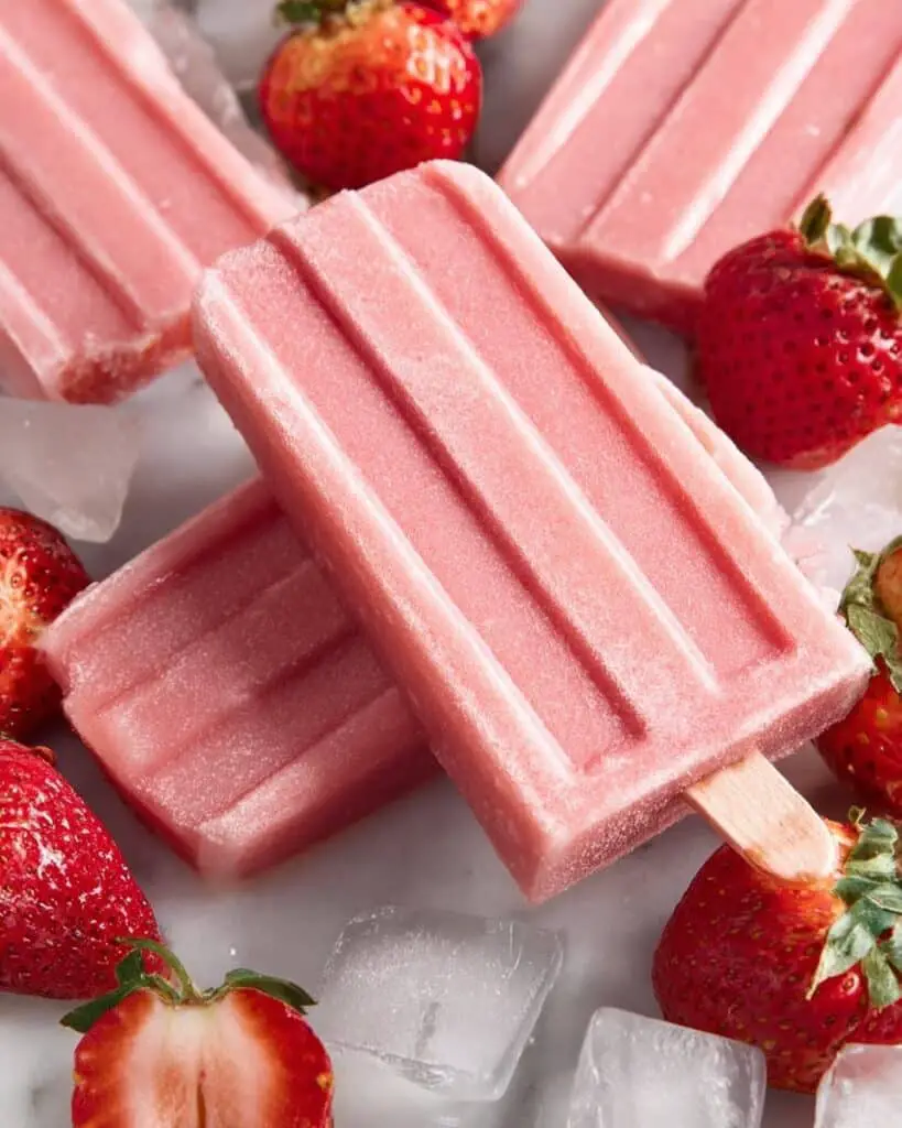 Strawberry Yogurt Popsicles with Lime Recipe