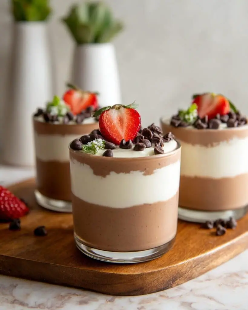 Chocolate Mousse Parfaits with Strawberry and Mint Recipe