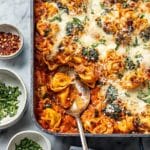 Baked Tortellini with Sausage, Kale, and Cream Recipe