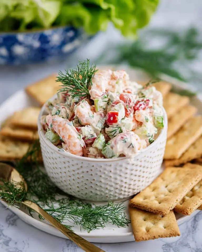 Creamy Shrimp Salad with Dill and Vegetables Recipe