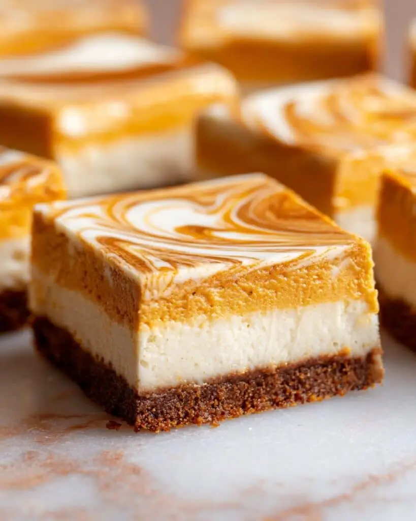 Swirl Pumpkin Cheesecake Bars Recipe