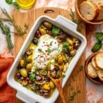 Herb Roasted Olives with Burrata Recipe