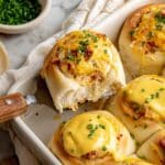 Savory Breakfast Rolls with Ham, Gruyere, Eggs, and Hollandaise Recipe