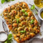 Pesto No-Knead Focaccia Bread Recipe