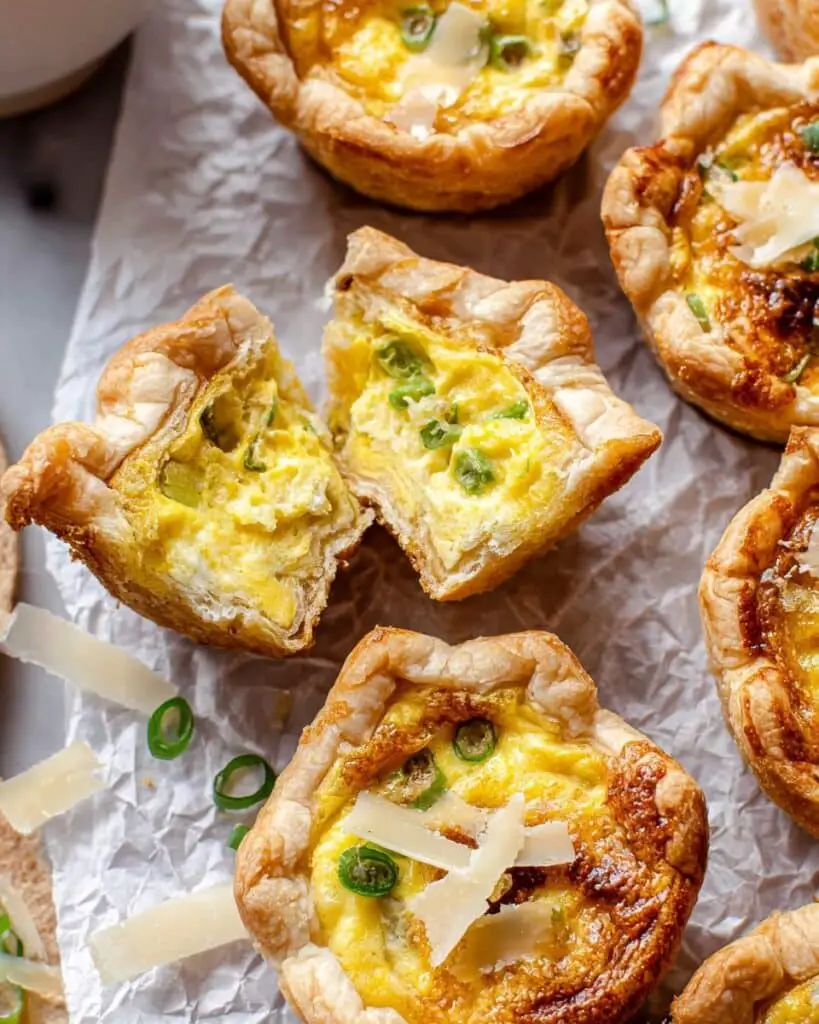 Mini Bacon and Cheddar Puff Pastry Quiche Cups Recipe