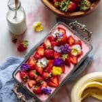 Strawberry Banana Loaf Cake with Strawberry Frosting Recipe
