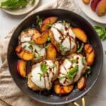 Peach Mozzarella Chicken Skillet Recipe