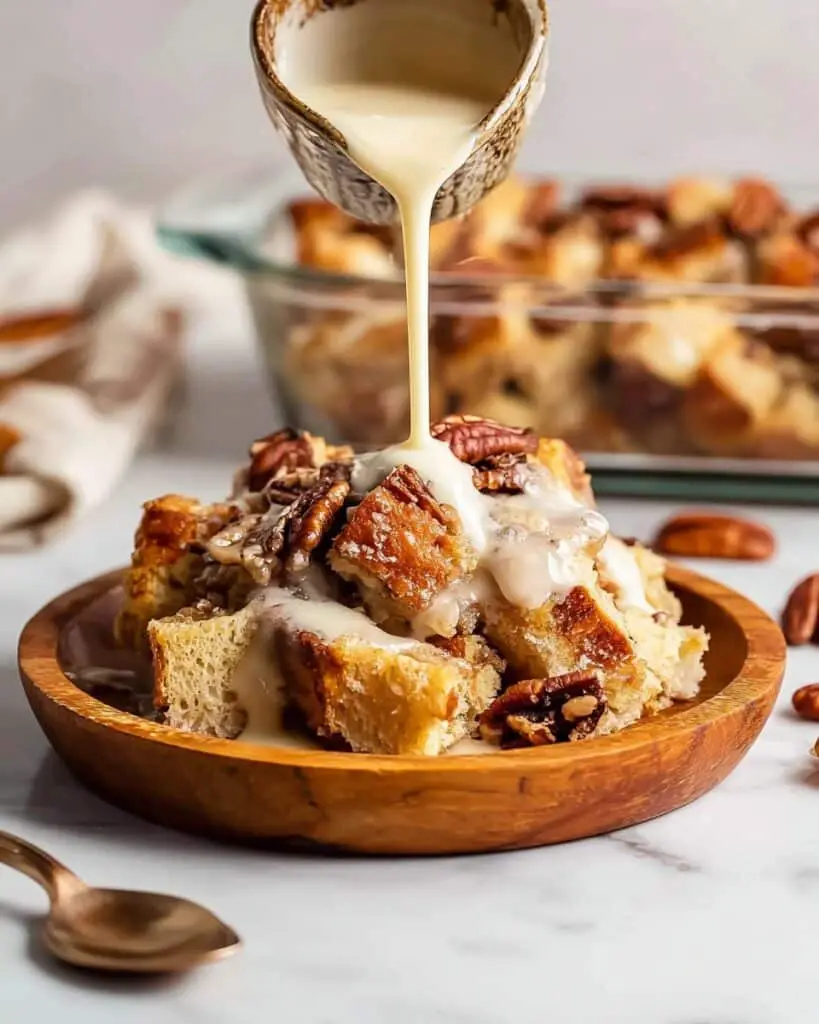 Pecan Bread Pudding with Vanilla Sauce Recipe