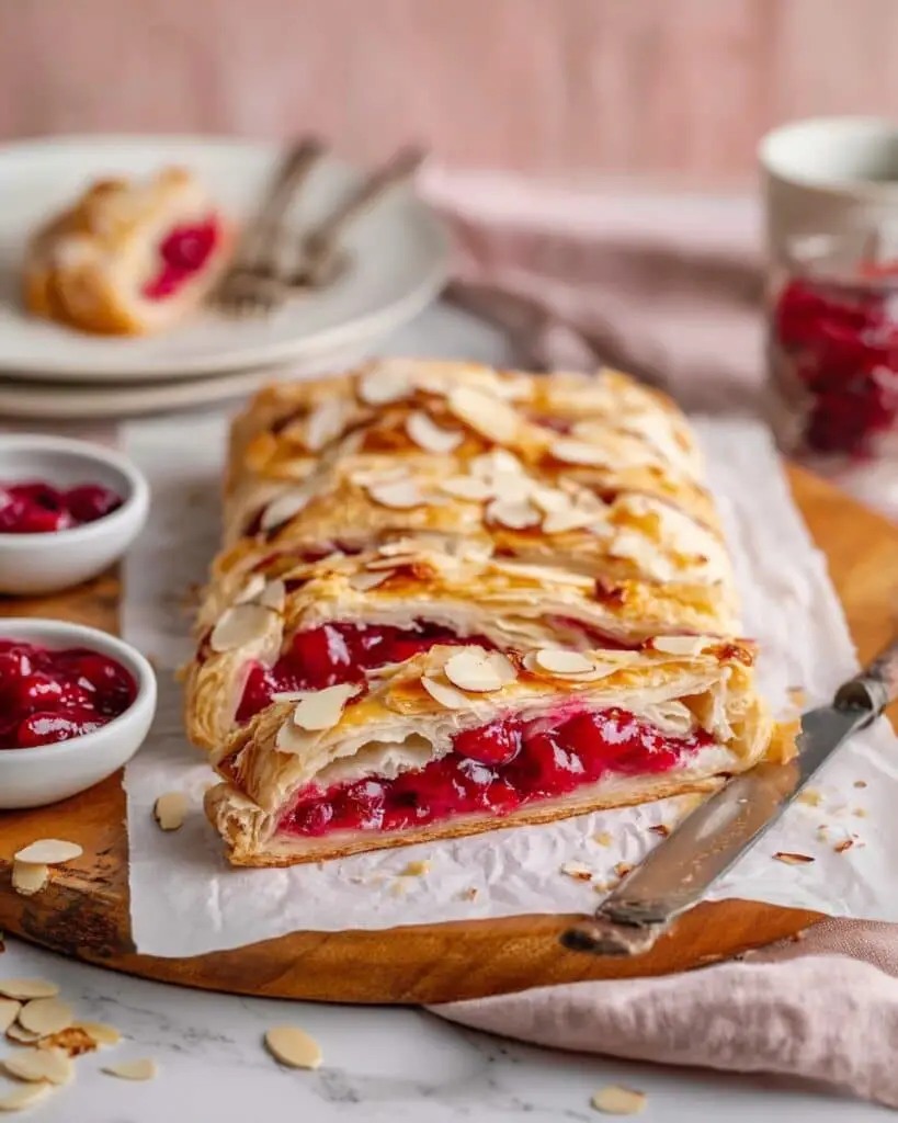 Cream Cheese Cherry Danish with Puff Pastry Recipe
