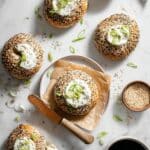 Bialy Bagels with Everything Seasoning and Whipped Cream Cheese Recipe