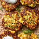 Zucchini Fritters with Herb Yogurt Sauce Recipe