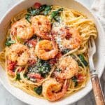 Tomato Spinach Shrimp Pasta Recipe